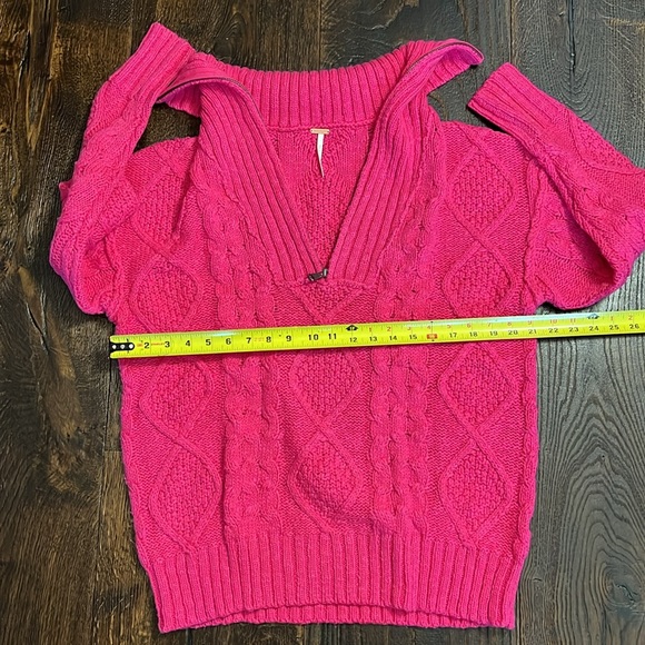 Free People Driftwood Cable Polo Sweater - Picture 6 of 8